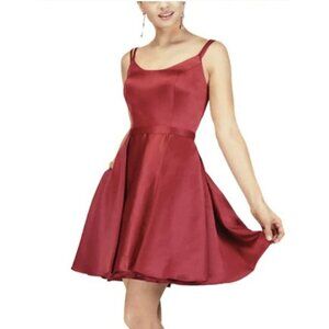 NEW Abby Paris  Red Wine Mini Pockets Scoop Neck Formal Cocktail Dress 8